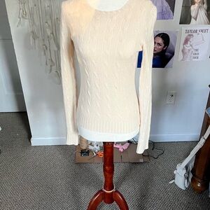 Ralph Lauren Women's Cream Cable Knit Sweater